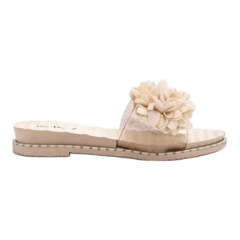 Anesia Paris Pantofole In Gomma Con Fiori marrone