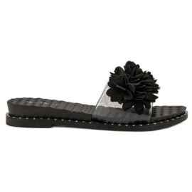 Anesia Paris Pantofole In Gomma Con Fiori nero