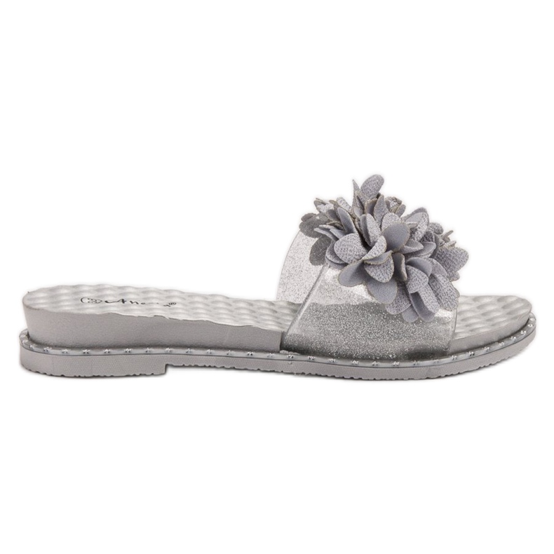 Anesia Paris Pantofole In Gomma Con Fiori grigio