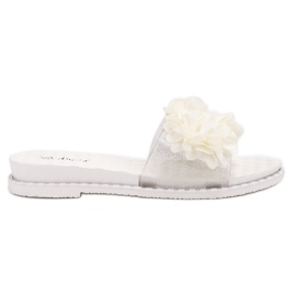 Anesia Paris Pantofole In Gomma Con Fiori bianco