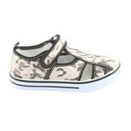 Scarpe da bambino American Club con soletta in pelle velcro bianco marrone nero grigio