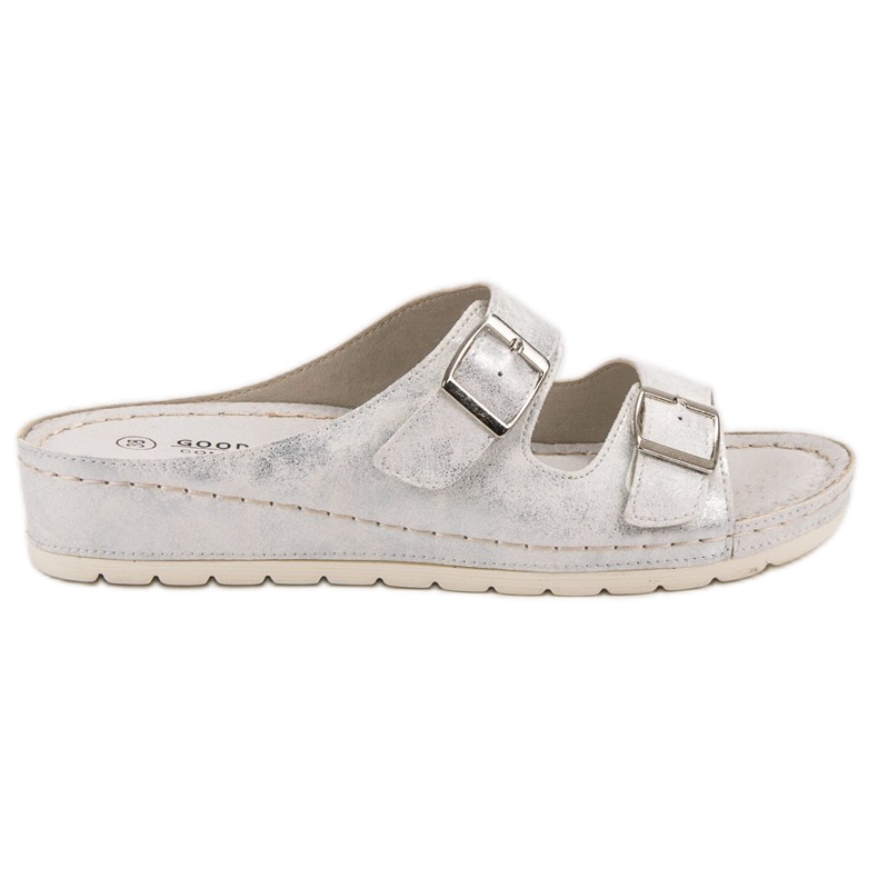 Goodin Pantofole Con Fibbia bianca grigio