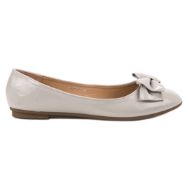 Comer Ballerine Laccate Con Fiocco grigio