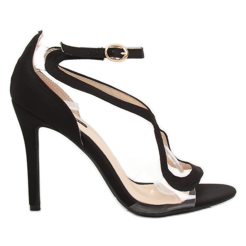 Sandali neri su tacco alto 1442 Black nero