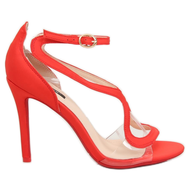 Sandali rossi su tacco alto 1442 Red rosso