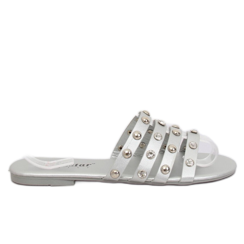 Ciabatte argento da donna DD83P Silver grigio