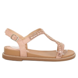 Sandali decorati con rosa LC-802 Pink