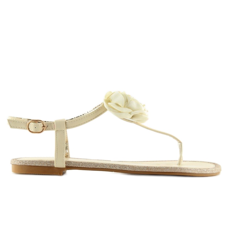 Infradito con fiore beige T314P Beige
