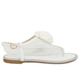 Infradito con fiore bianco T314P White bianca