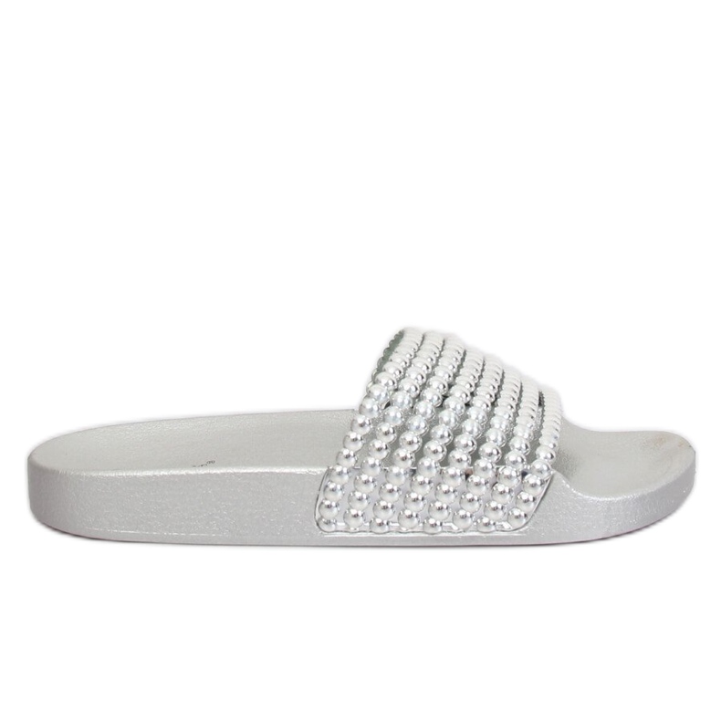 Argento G301 Pantofole argento con perline grigio
