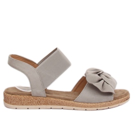 Sandali da donna grigi con fiocco F3055 Grey grigio