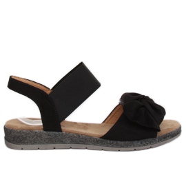 Sandali da donna con fiocco nero F3055 Black