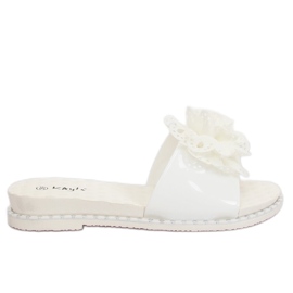 Bianco 38822 Pantofole da donna bianche bianca