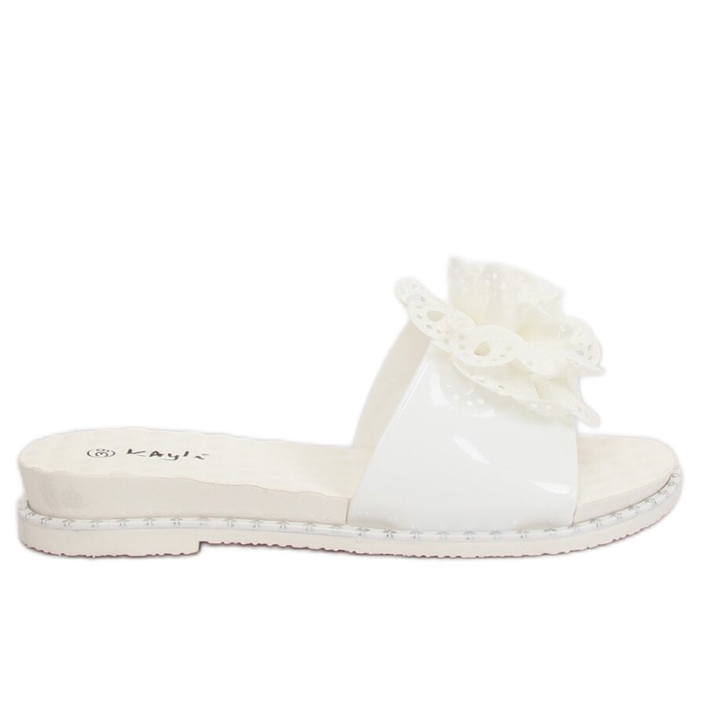 Bianco 38822 Pantofole da donna bianche bianca