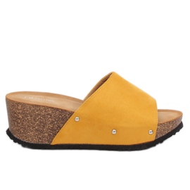 Giallo GU56 Pantofole con zeppa gialle