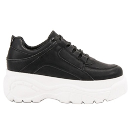 SHELOVET Calzature legate sulla piattaforma nero