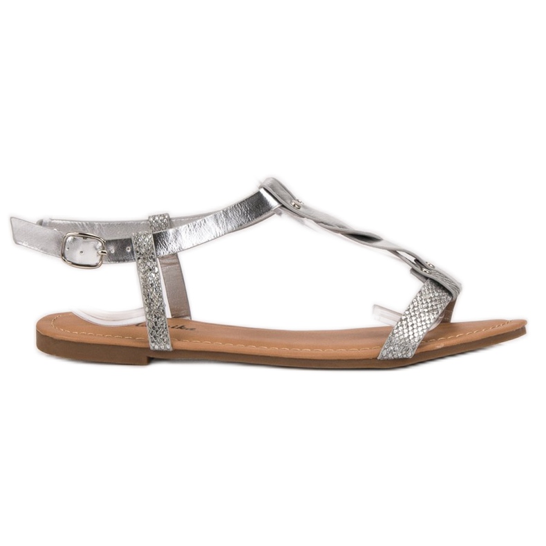 Mannika Sandali piatti argento grigio