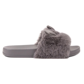 Vinceza Pantofole Grigie Con Pelliccia grigio