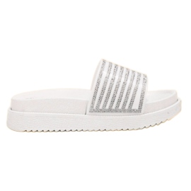 Bello Star Pantofole Con Cristalli bianco