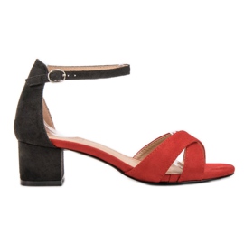 Best Shoes Sandali eleganti con tacco alto nero rosso