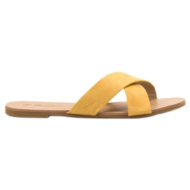 Primavera Comode pantofole piatte giallo
