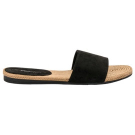 Primavera Pantofole in pelle scamosciata nero