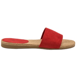 Primavera Pantofole in pelle scamosciata rosso