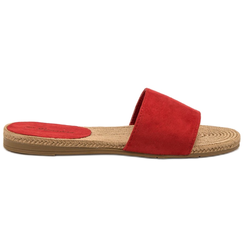 Primavera Pantofole in pelle scamosciata rosso