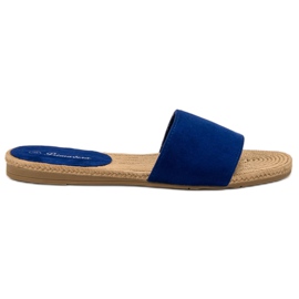Primavera Pantofole in pelle scamosciata blu