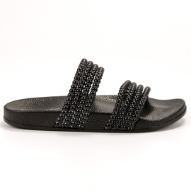 Bello Star Pantofole Con Perline nero
