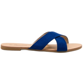 Primavera Comode pantofole piatte blu