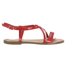 Anesia Paris Sandali piatti laccati rosso