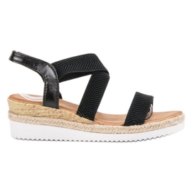 Anesia Paris Sandali slip-on sulla piattaforma nero