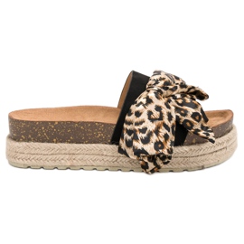 Vices Pantofole alla moda con stampa animalier nero
