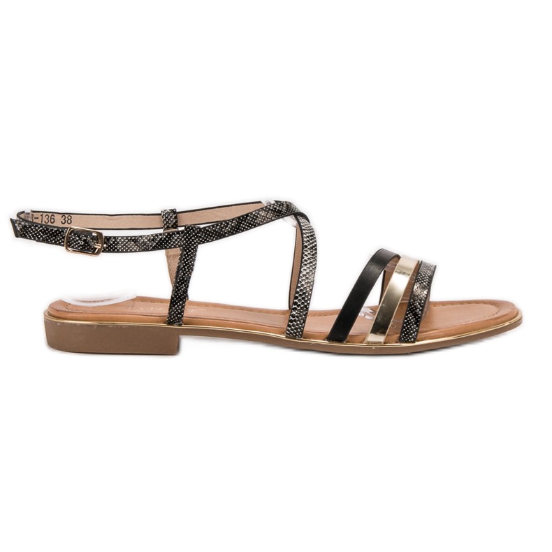 Bestelle Sandali piatti con stampa serpente nero