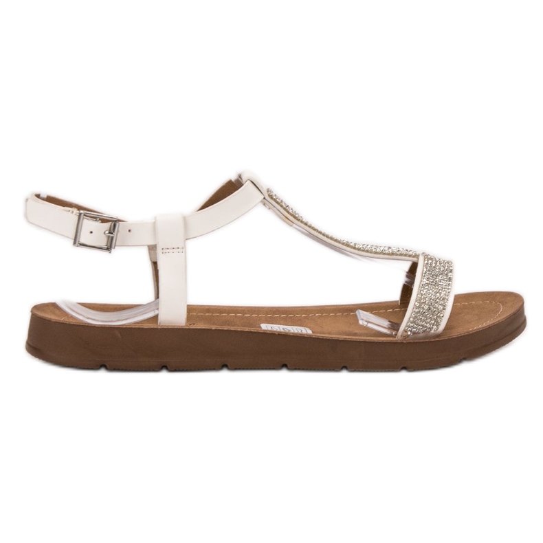 Forever Folie Sandali Con Cubic Zirconia bianca