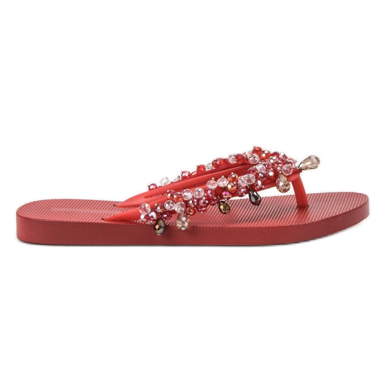 SHELOVET Infradito in gomma con ornamenti rosso
