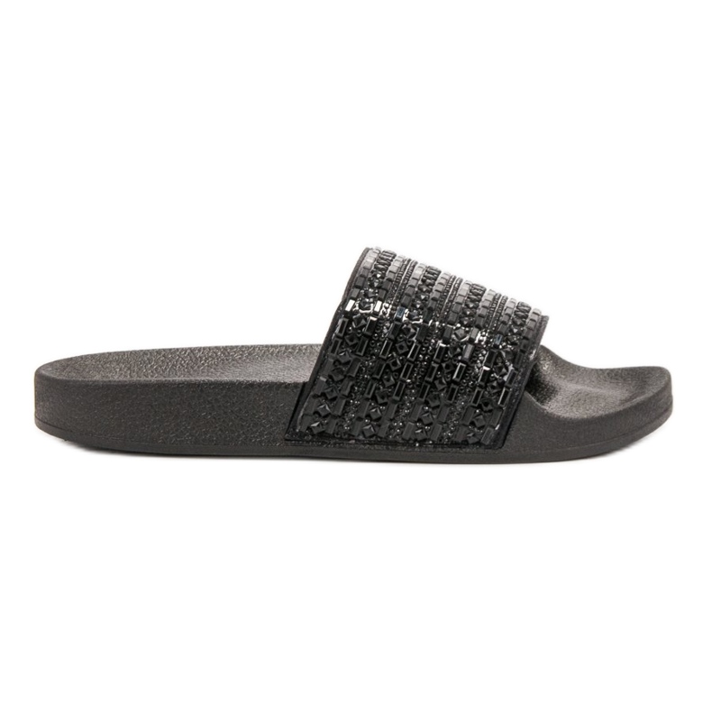 Queen Vivi Pantofole Con Cristalli nero