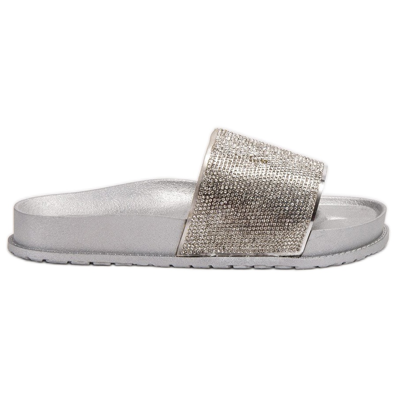 Bestelle Ciabatte In Gomma Con Cubic Zirconia grigio