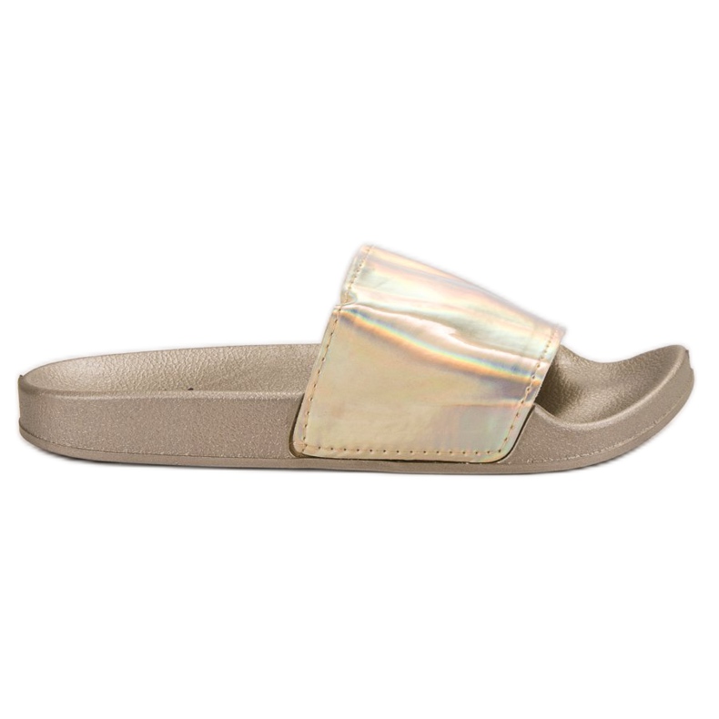 Small Swan Pantofole dorate alla moda beige
