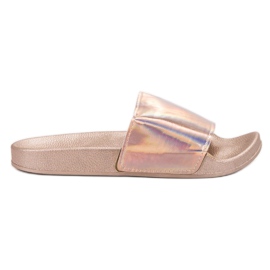 Small Swan Pantofole alla moda in oro rosa