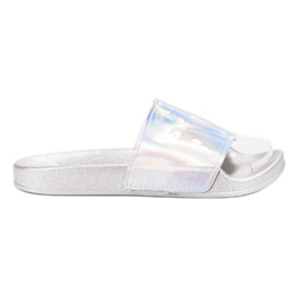 Small Swan Pantofole d'argento alla moda grigio