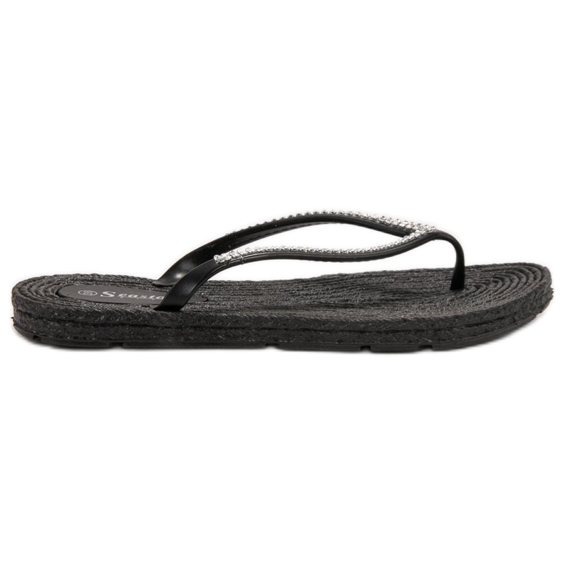 Seastar Infradito Con Cubic Zirconia nero