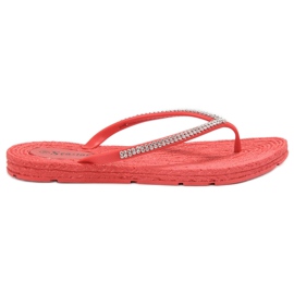 Seastar Infradito Con Cubic Zirconia rosso