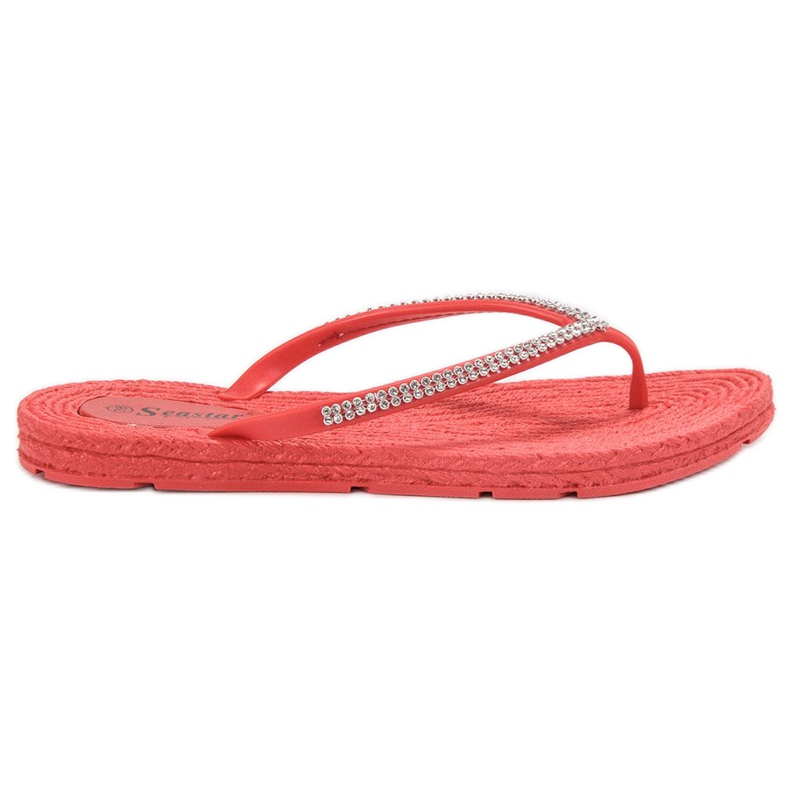 Seastar Infradito Con Cubic Zirconia rosso