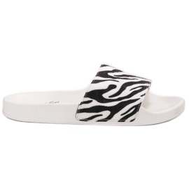 SHELOVET Pantofole sportive in pelle scamosciata bianco nero
