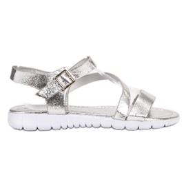 SHELOVET Sandali con fibbia grigio