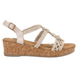 SHELOVET Sandali intrecciati Boho marrone