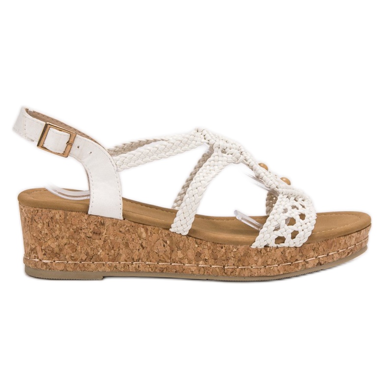 SHELOVET Sandali intrecciati Boho bianca