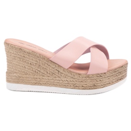 Bello Star Sandali con zeppa rosa